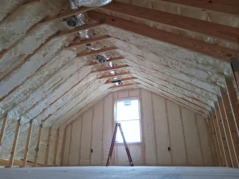 Spray foam roofing application for Crawl Space Insulation project in Lower Allen